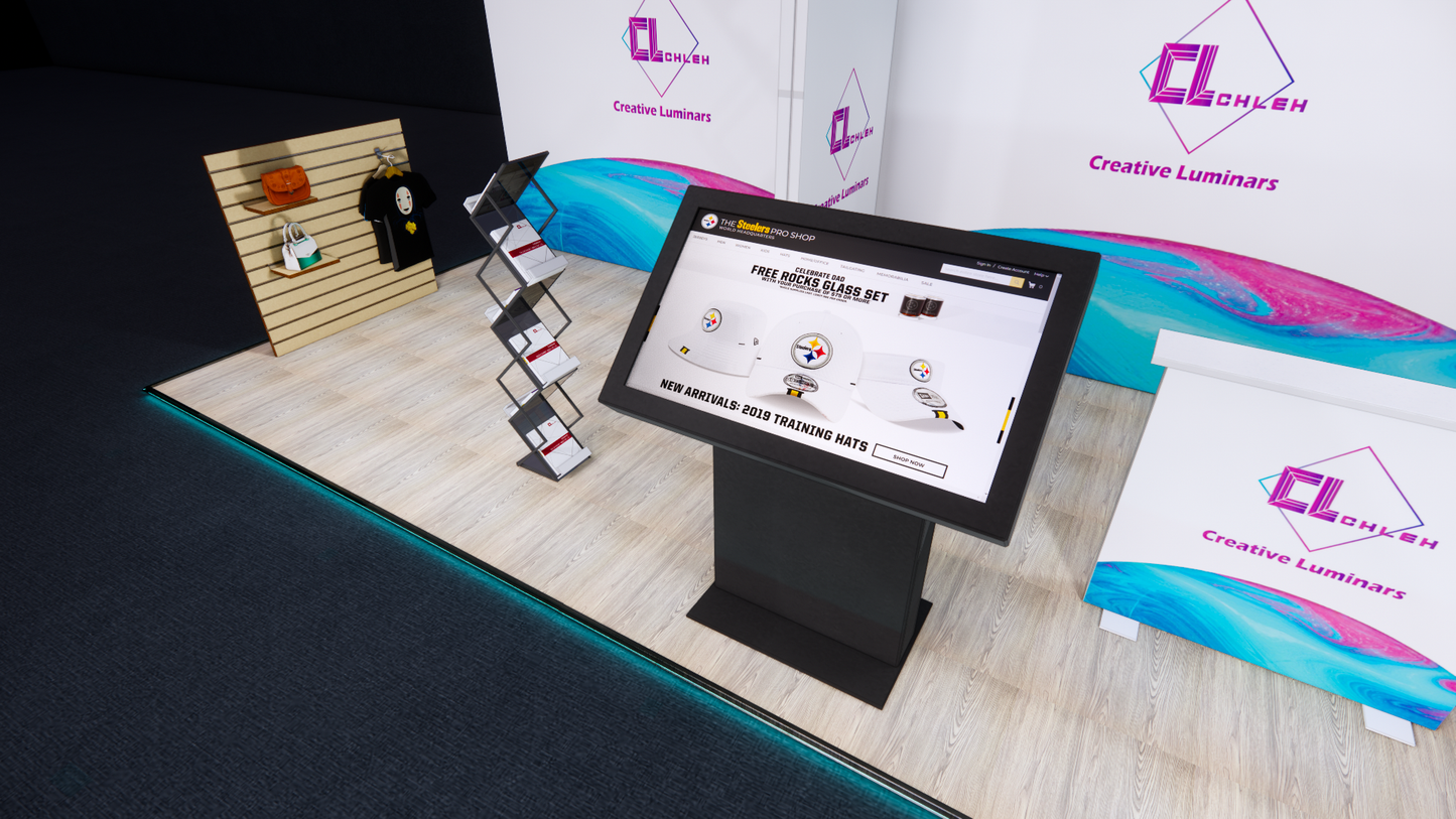 10x20 Custom Inline Design Booth with Backlit Podium