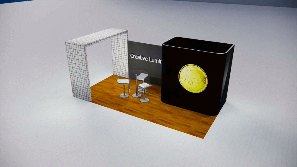 10x20 Custom Exhibits Design With LED Letter Sign, Backlit LED Storage, and Arch-Type Display For CPHI Americas