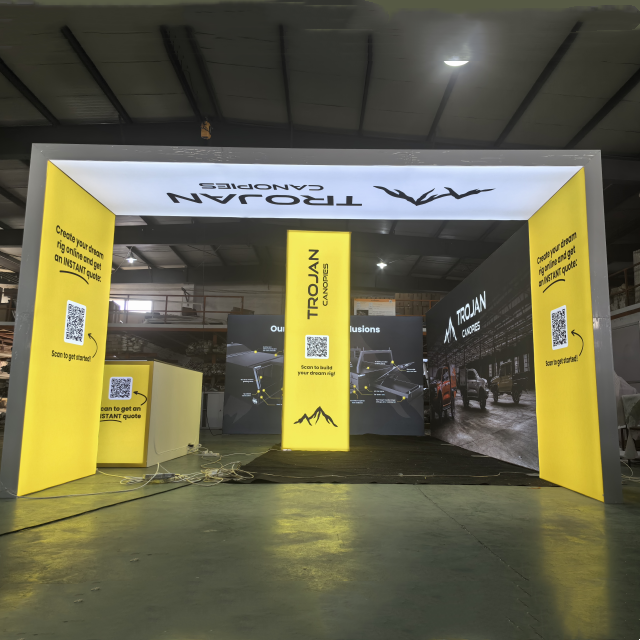 20x20 Best Trade Show booth Design Backlit Arch Custom Exhibits for Brisbane National 4x4 Show