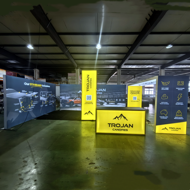 20x20 Best Trade Show booth Design Backlit Arch Custom Exhibits for Brisbane National 4x4 Show