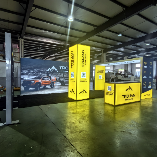 20x20 Best Trade Show booth Design Backlit Arch Custom Exhibits for Brisbane National 4x4 Show