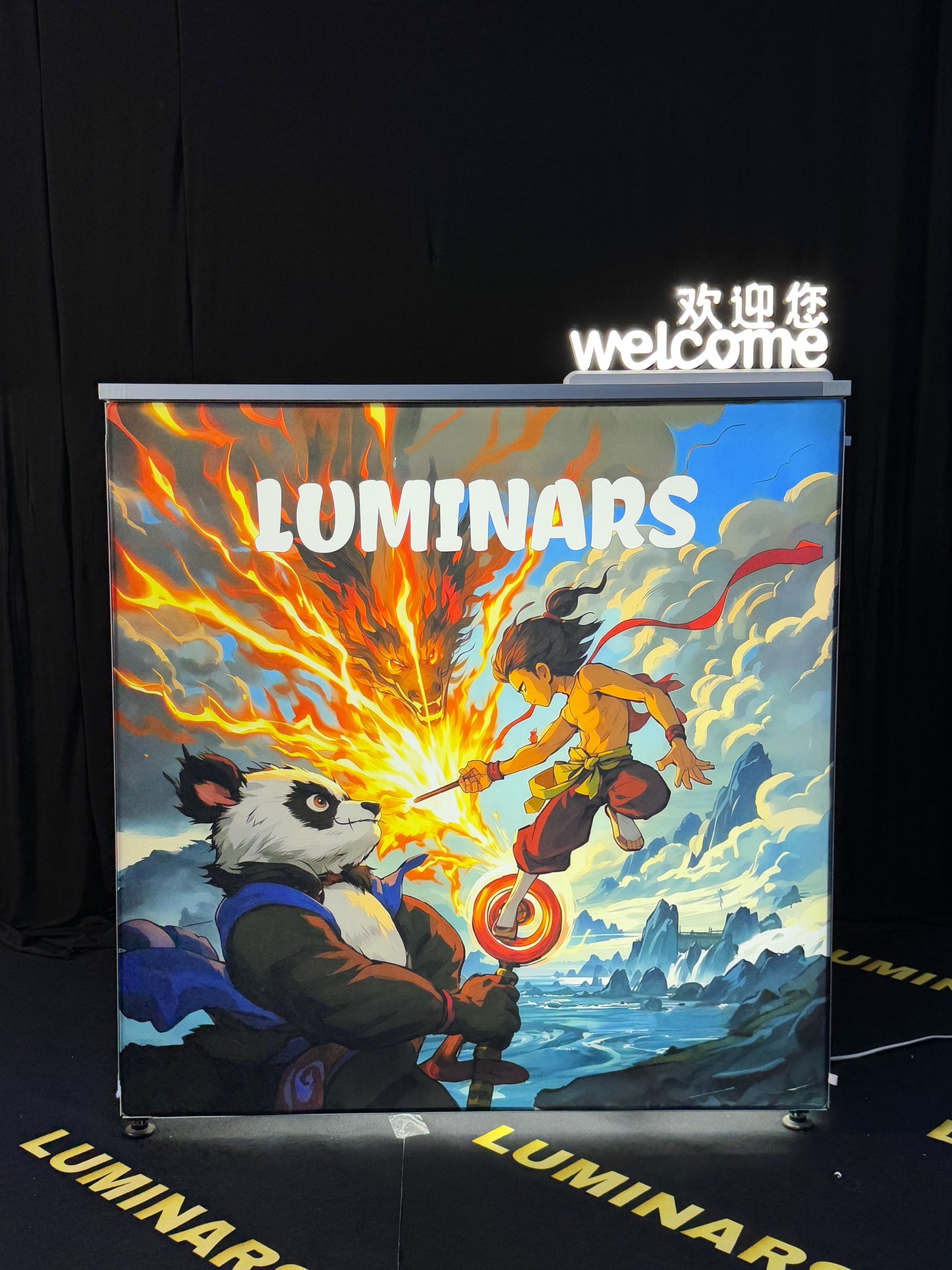 Lighting Fabric POP UP Trade Show Counter