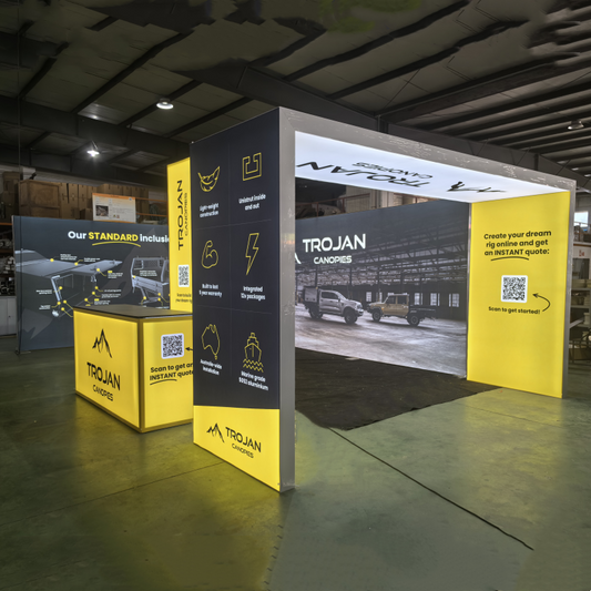 10x20 Custom Car Exhibition Booth Design with Arch LED Display Solution Provider In Innovation