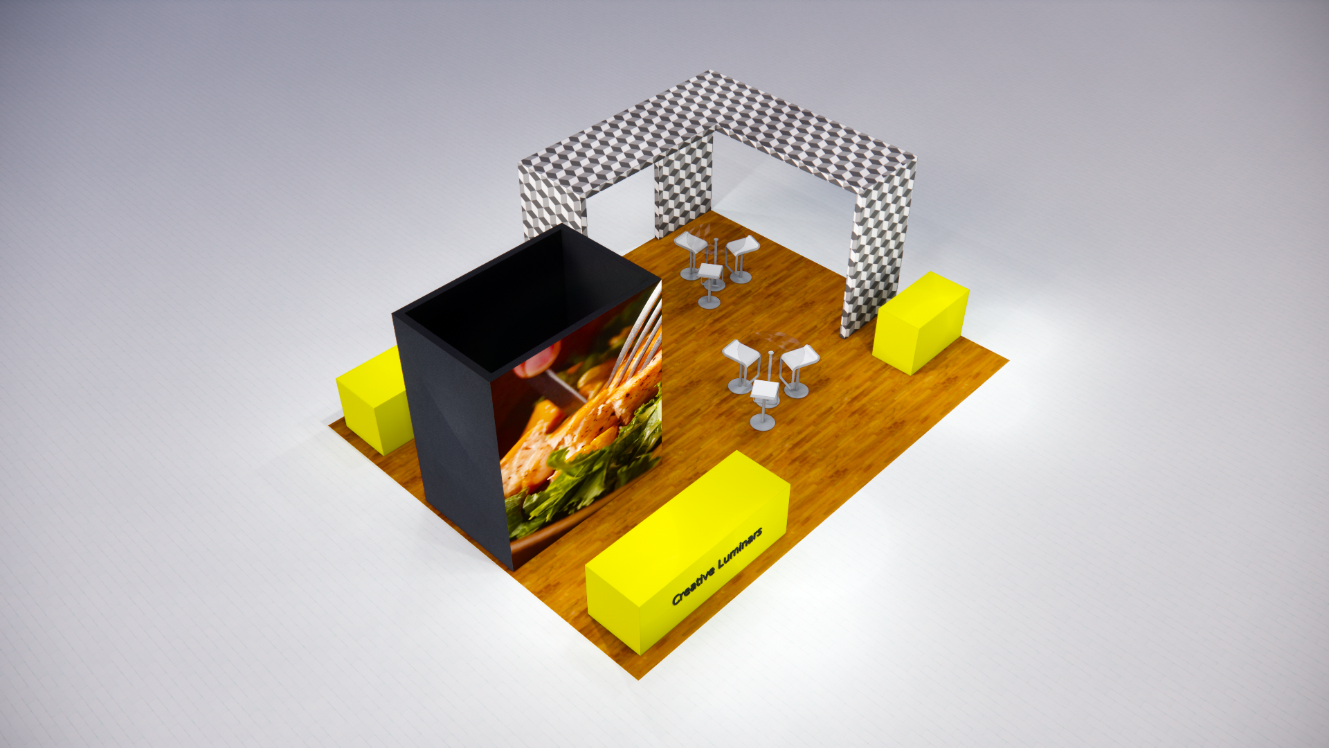 10x20 Custom Trade Show Booth Design with LED Storage Displays for Maximum Visual Impact