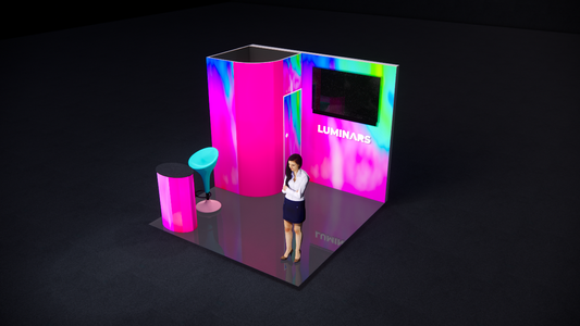 LUMINARS 10x10 Curved Storage Ultra Portable Backlit Trade Show Display