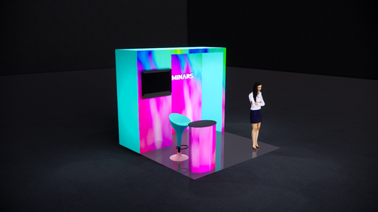 LUMINARS 10x10 Vibrant Beauty Convention Booth Display with Closet