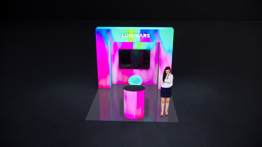 LUMINARS 10x10 Light Up Beauty Show Booth with Collapsible Display Table